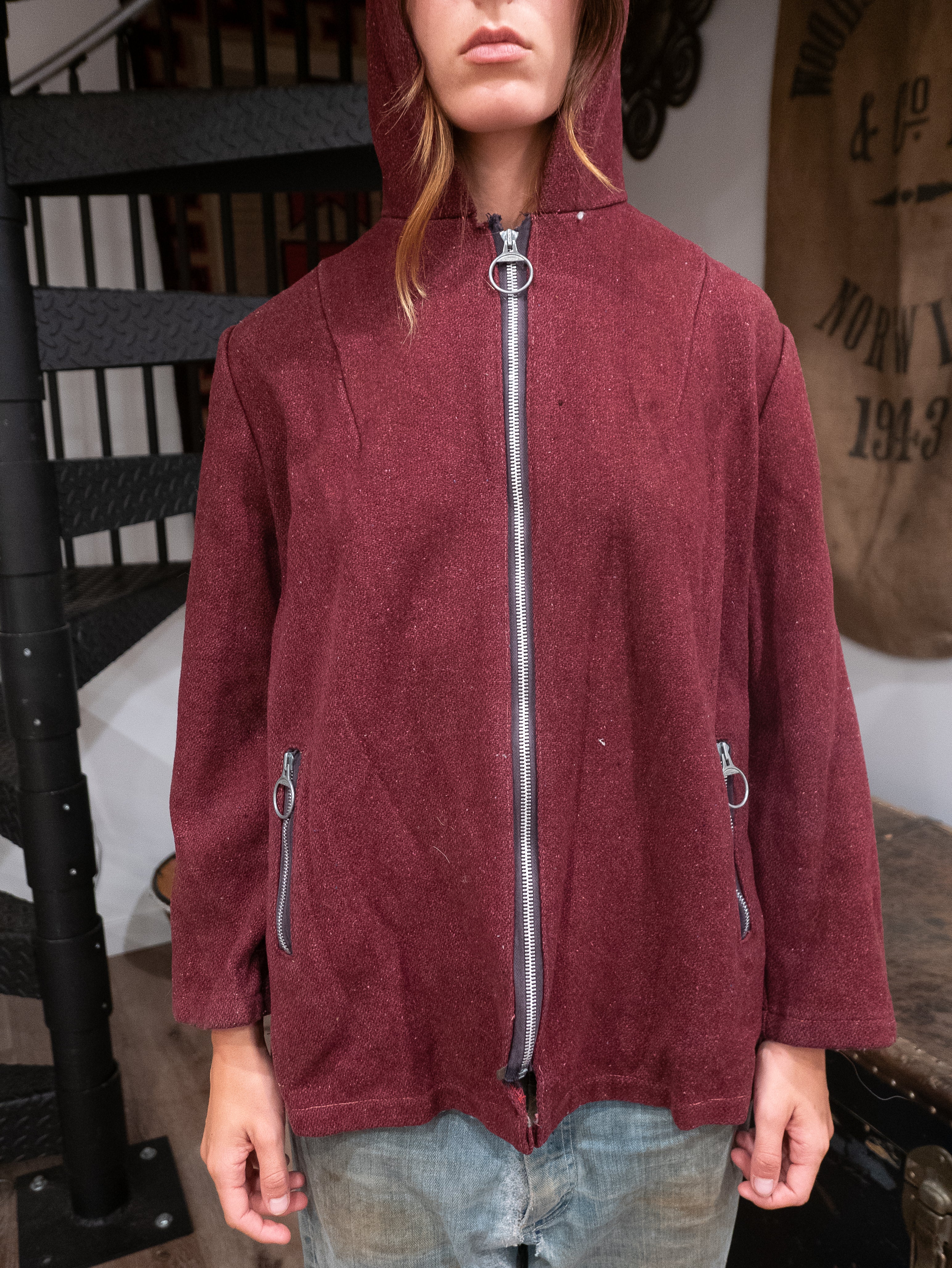 1940's Line & Wool Hoodie (Circle Zips)