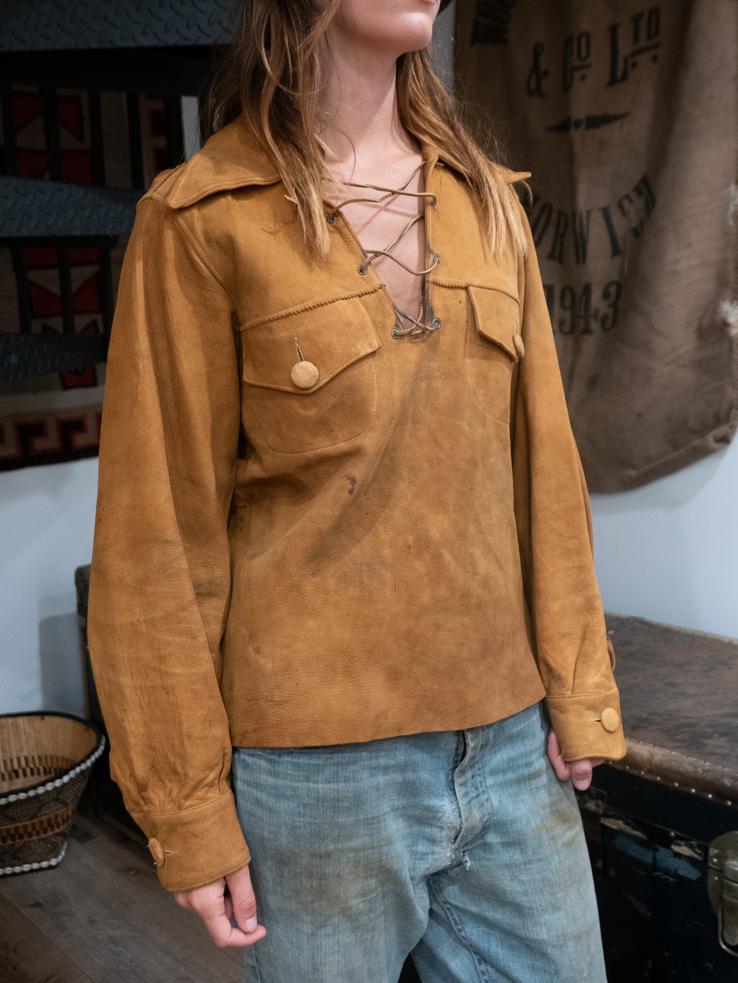 1920's Laced Buck Skin Pullover