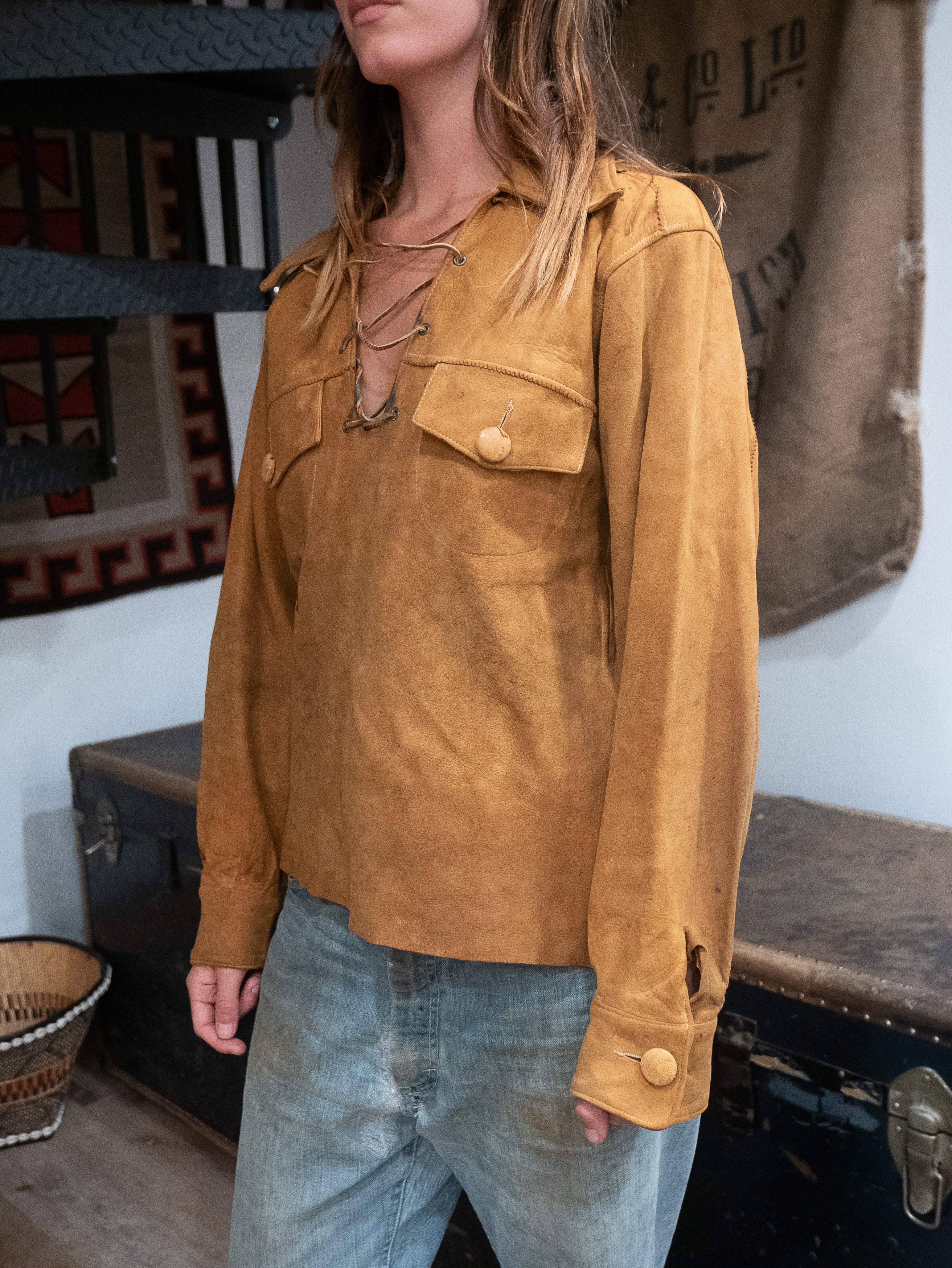 1920's Laced Buck Skin Pullover